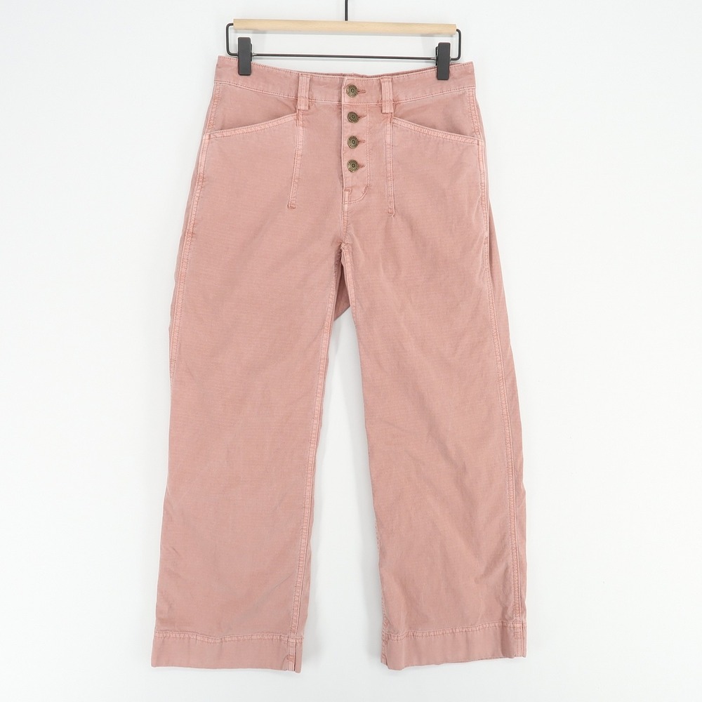 Duluth Trading Co Pink Wide Leg Pants with Button Fly